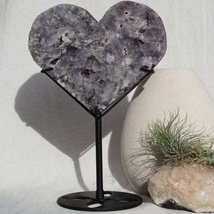 Fluorite | Raw Heart with Stand - XXL (C)
