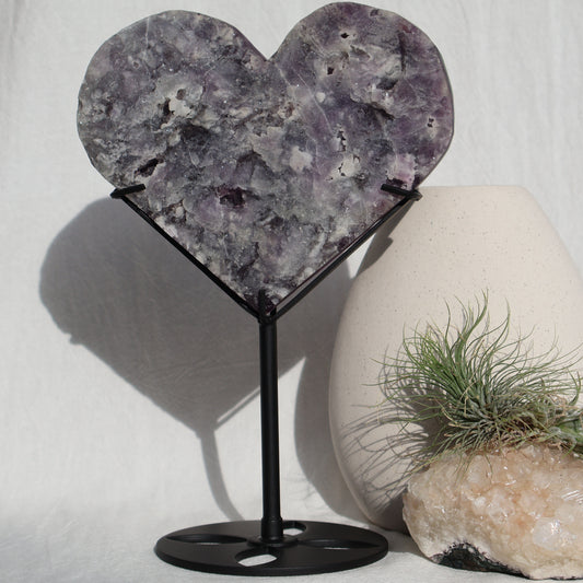 Fluorite | Raw Heart with Stand - XXL (C)