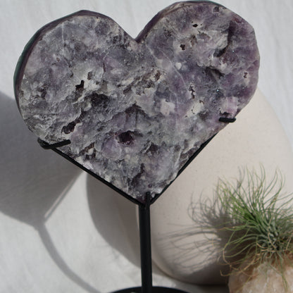 Fluorite | Raw Heart with Stand - XXL (C)