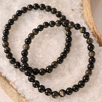 golden obsidian natural healing crystal bracelet