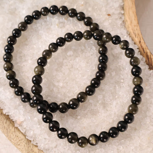 golden obsidian natural healing crystal bracelet