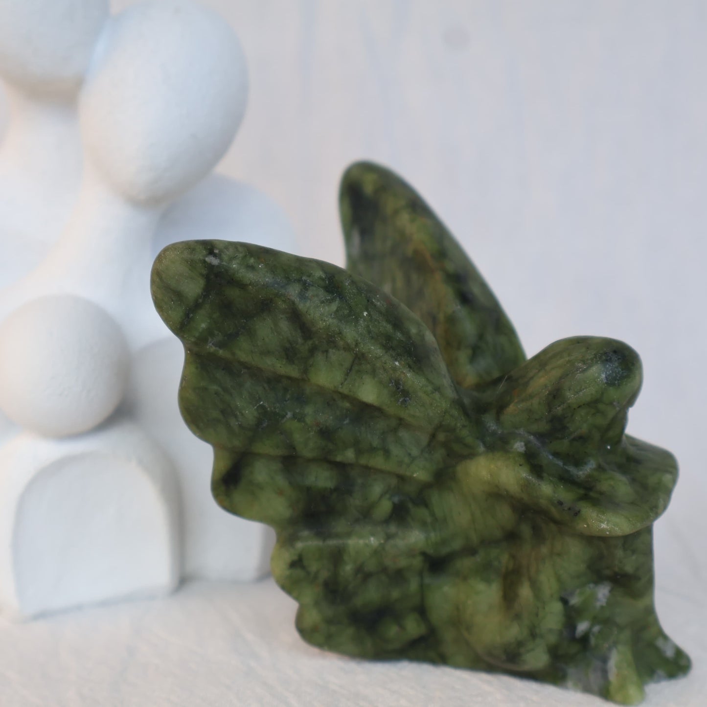 Green jade fairy carving crystal – Stonewild