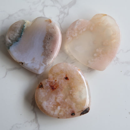 heart shaped crystal worry stone flower agate stonewild australia