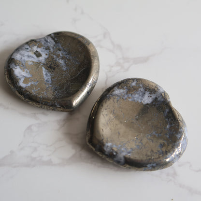 heart shaped crystal worry stone pyrite stonewild australia