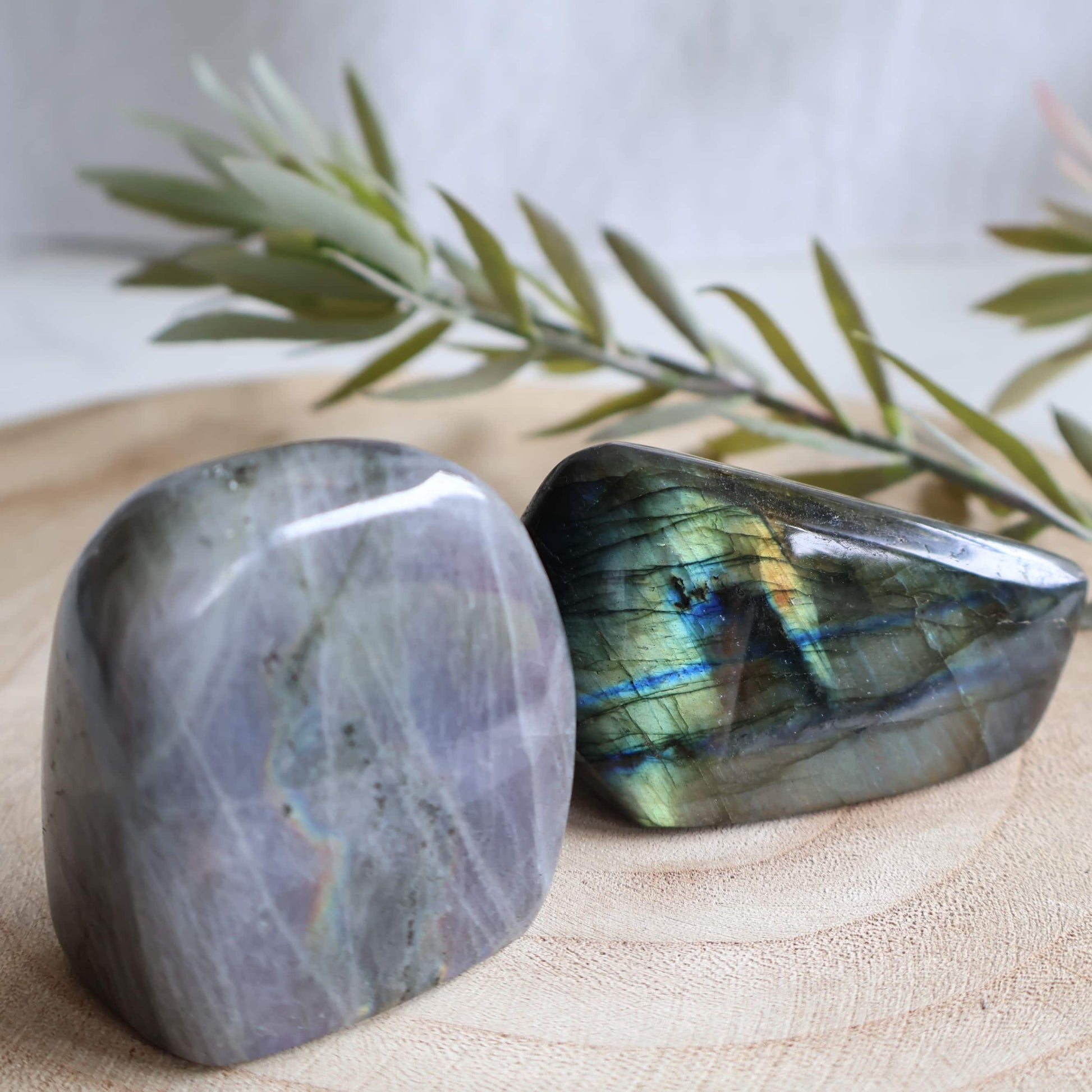 natural labradorite crystals with flash
