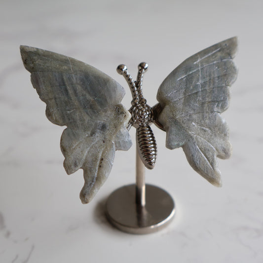 small labradorite butterfly crystal carving australia