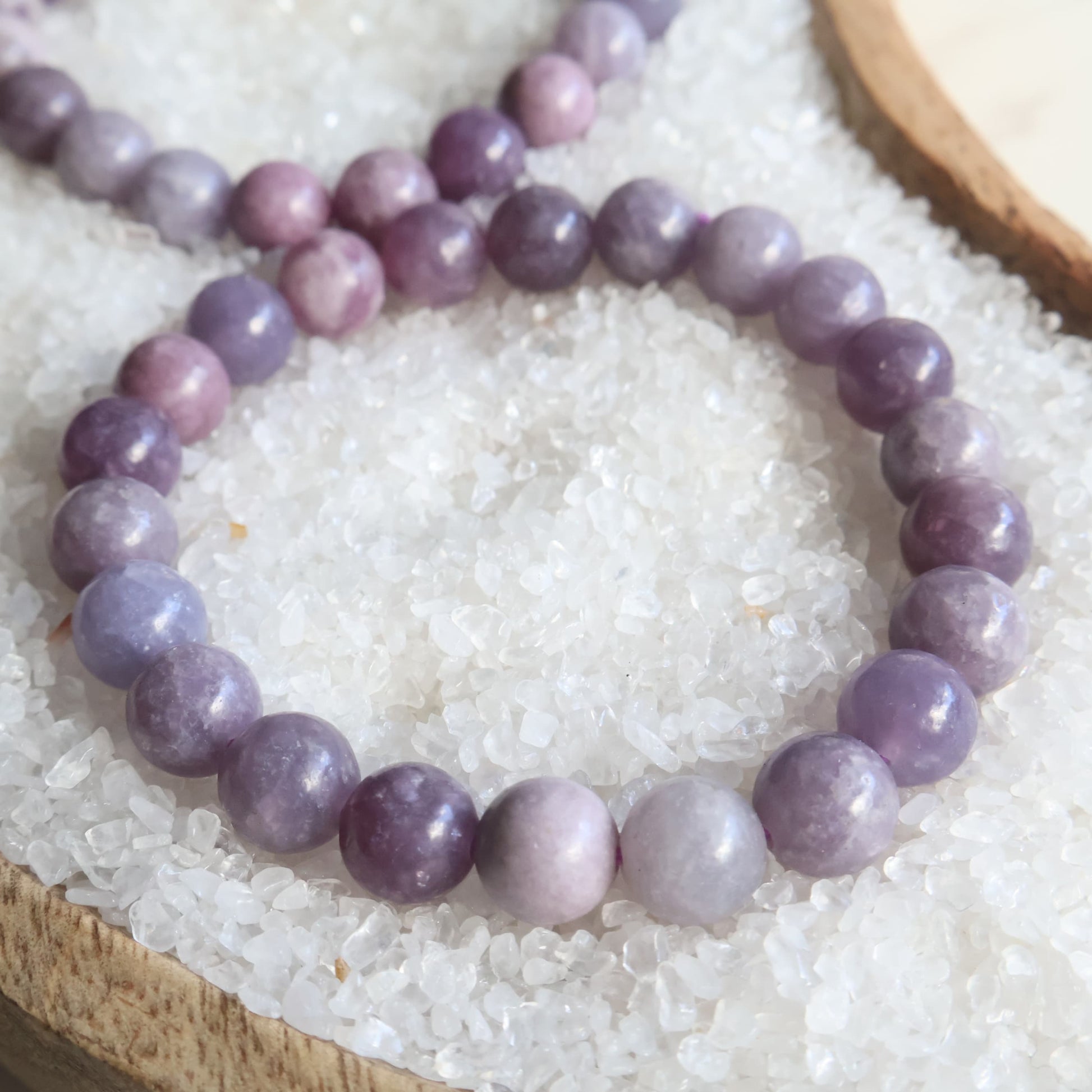 4mm lepidolite crystal bracelet lilac bead stretch bracelet stonewild australia