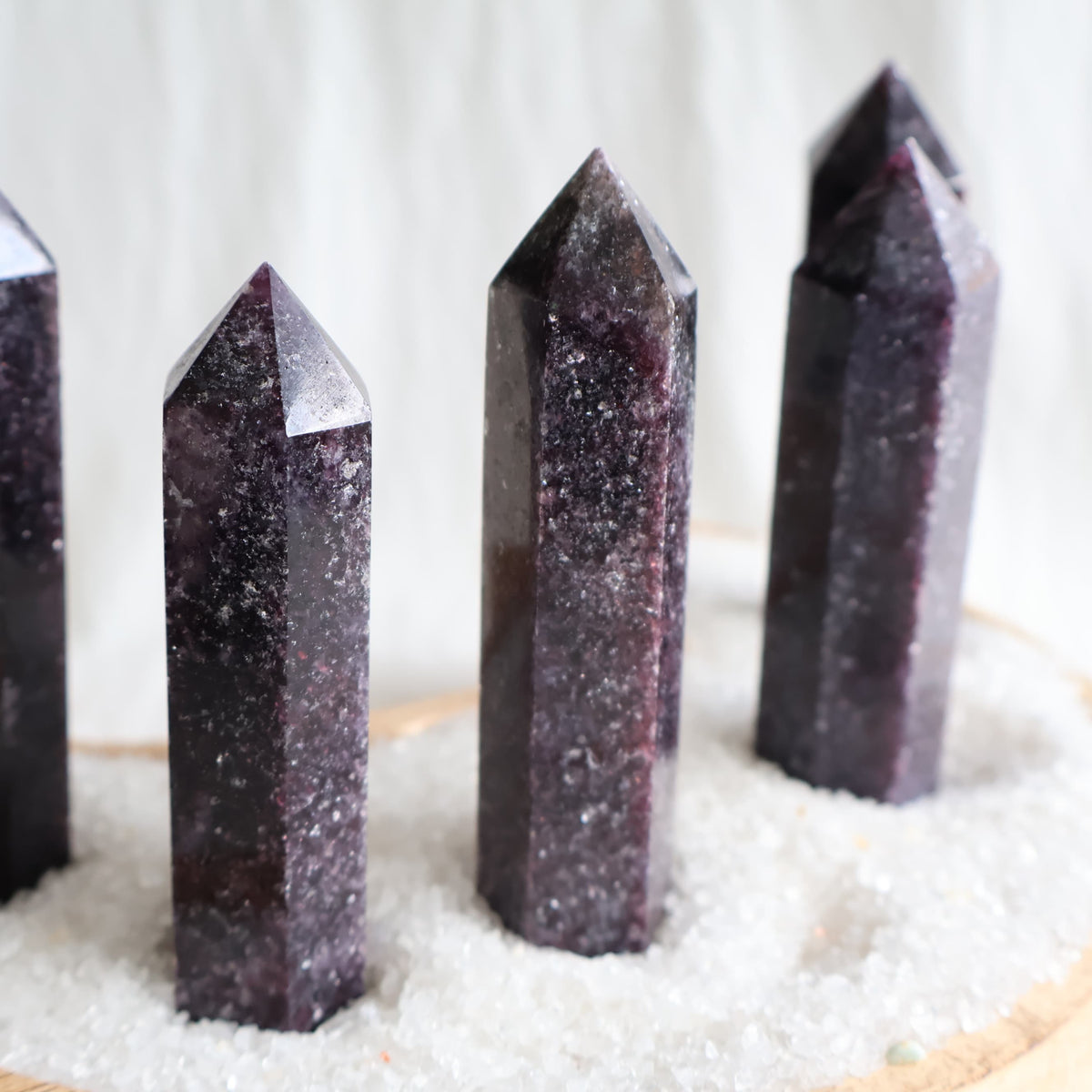 natural crystal lepidolite generator tower