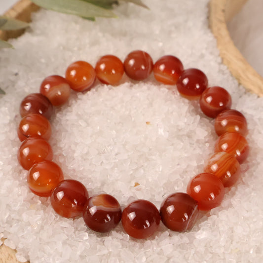 Orange Sardonyx Bracelet Natural Healing Crystal 