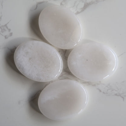 oval crystal worry stone thumb stone milky quartz stonewild 