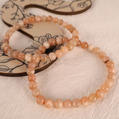 peach moonstone bracelet natural healing crystal