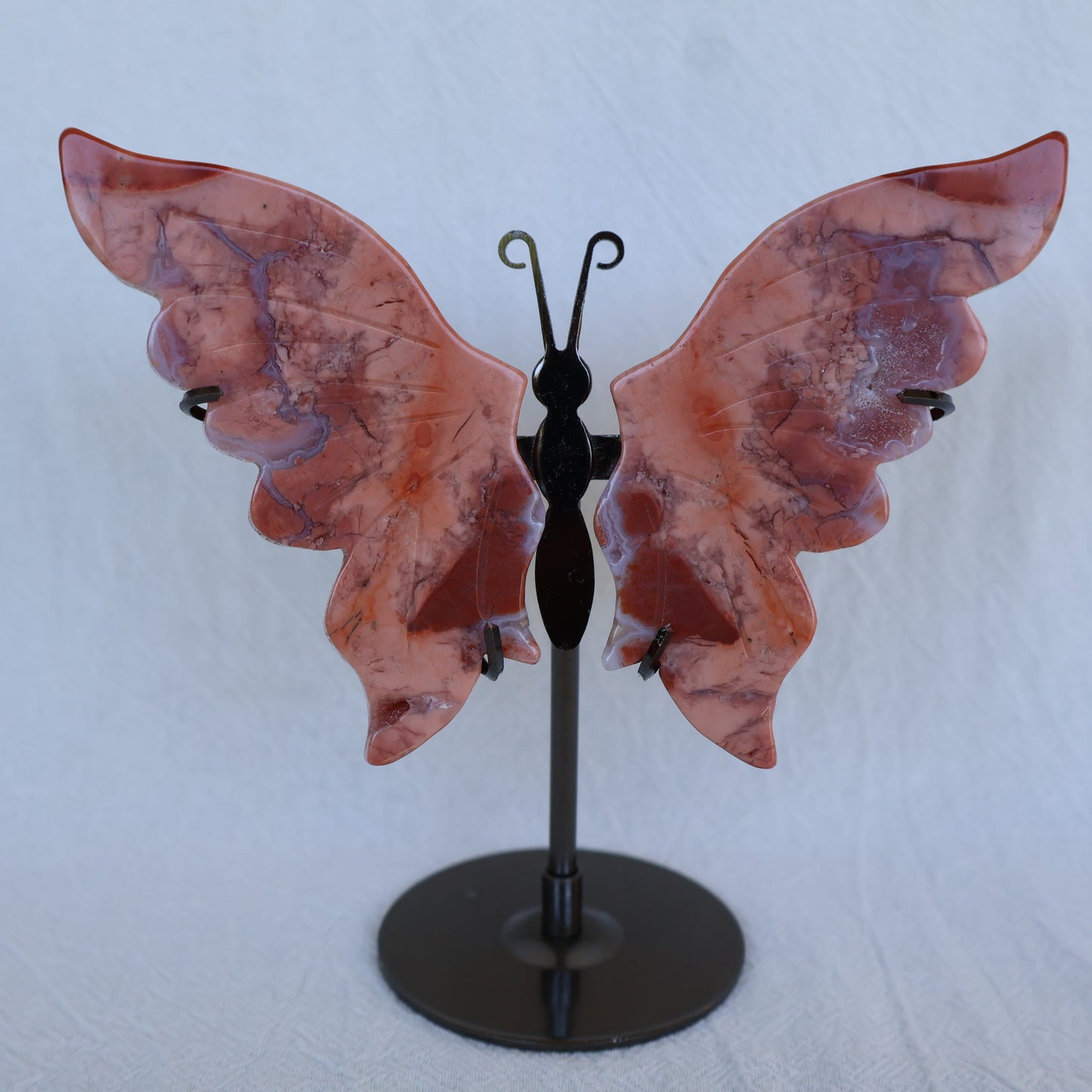 Pink Agate | Butterfly Wings on Stand