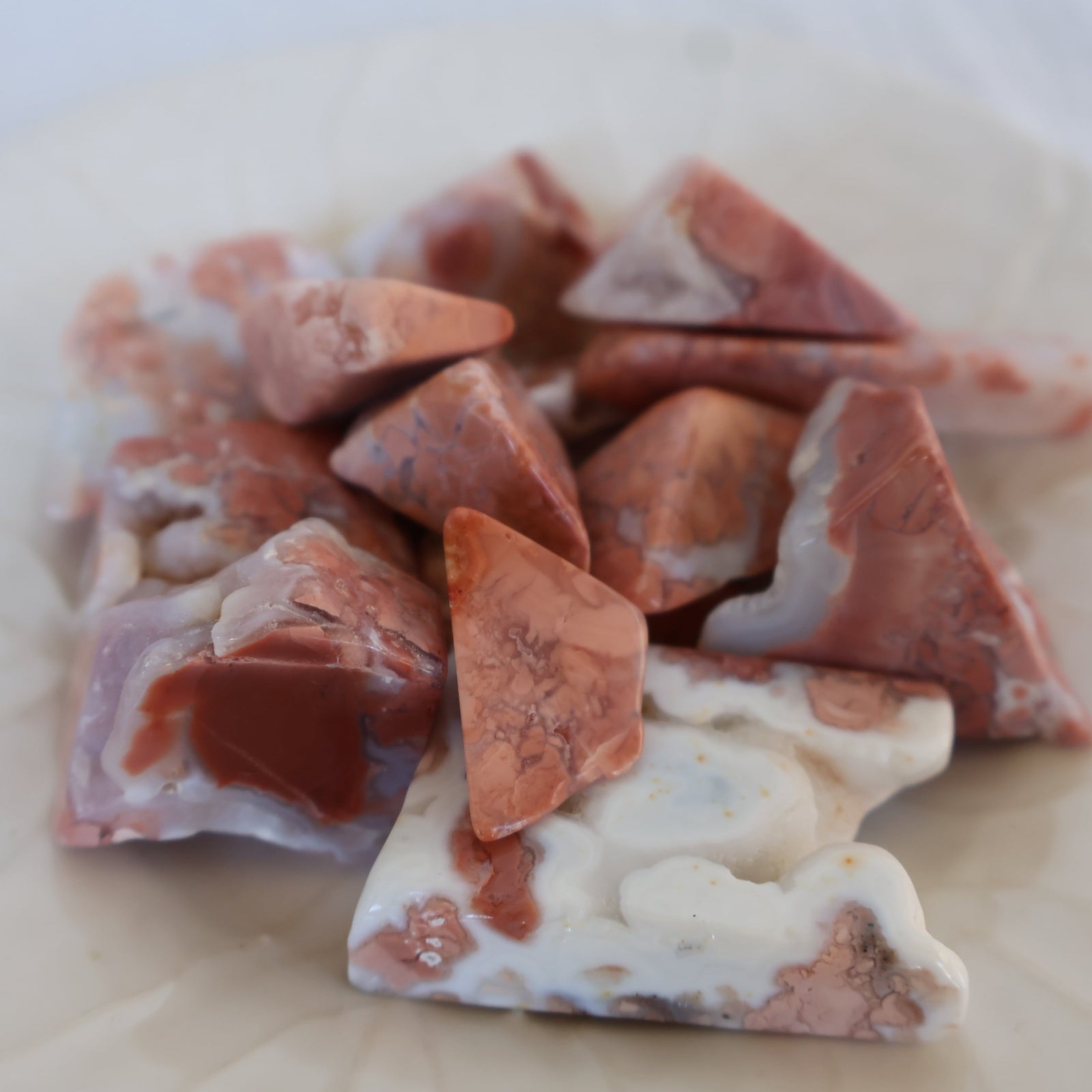 pink agate freeform chunks druzy natural crystal healing