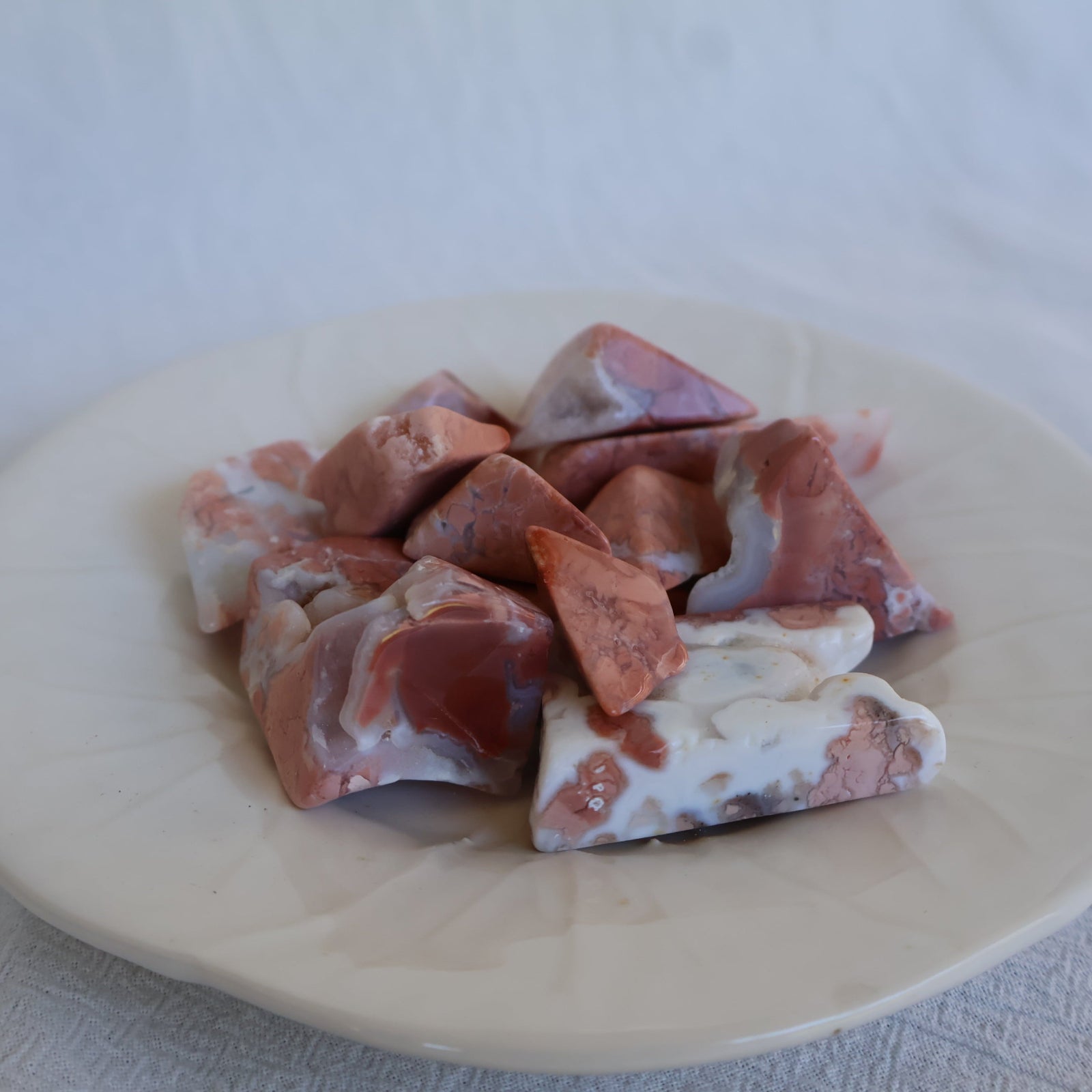 pink agate freeform chunks druzy natural crystal healing