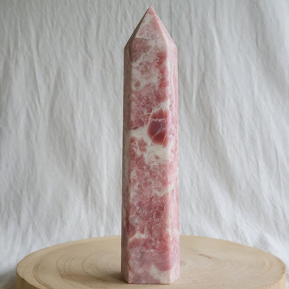 XL natural pink opal towers
