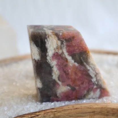 Pink Tourmaline freeform with smoky quartz and natural pink inclusions