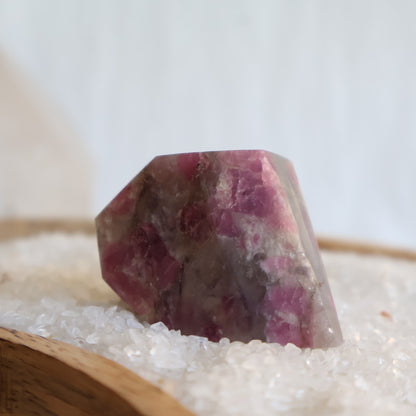 Small Pink Tourmaline freeform with smoky quartz and natural pink inclusions