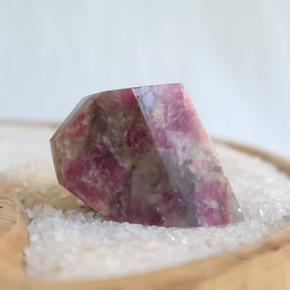 Small Pink Tourmaline freeform with smoky quartz and natural pink inclusions