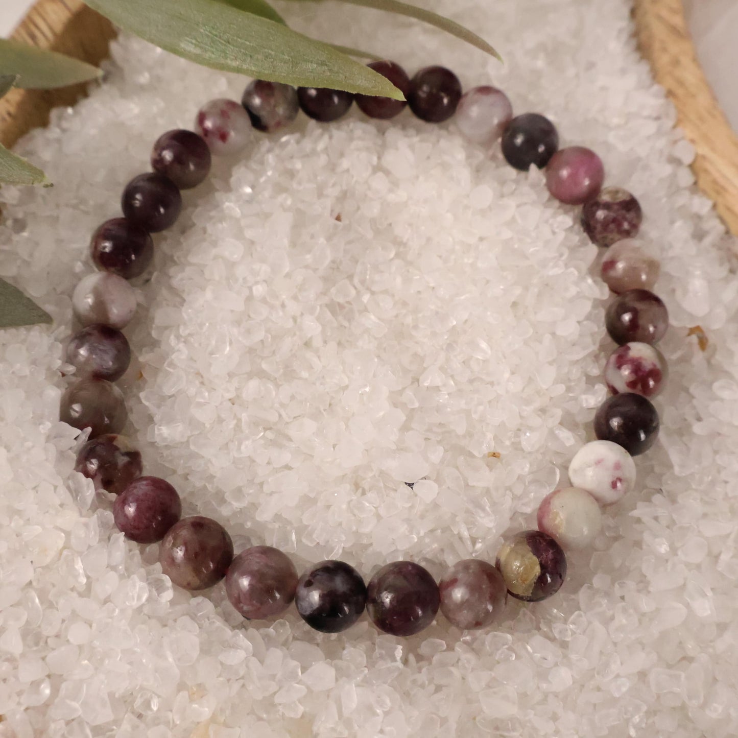 plum tourmaline bracelet natural healing crystal