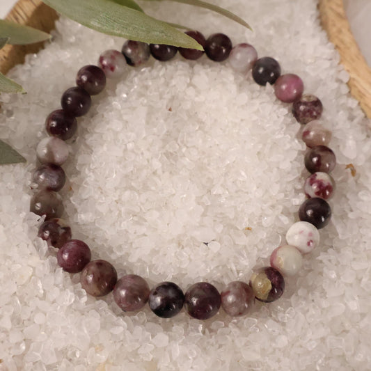 plum tourmaline bracelet natural healing crystal