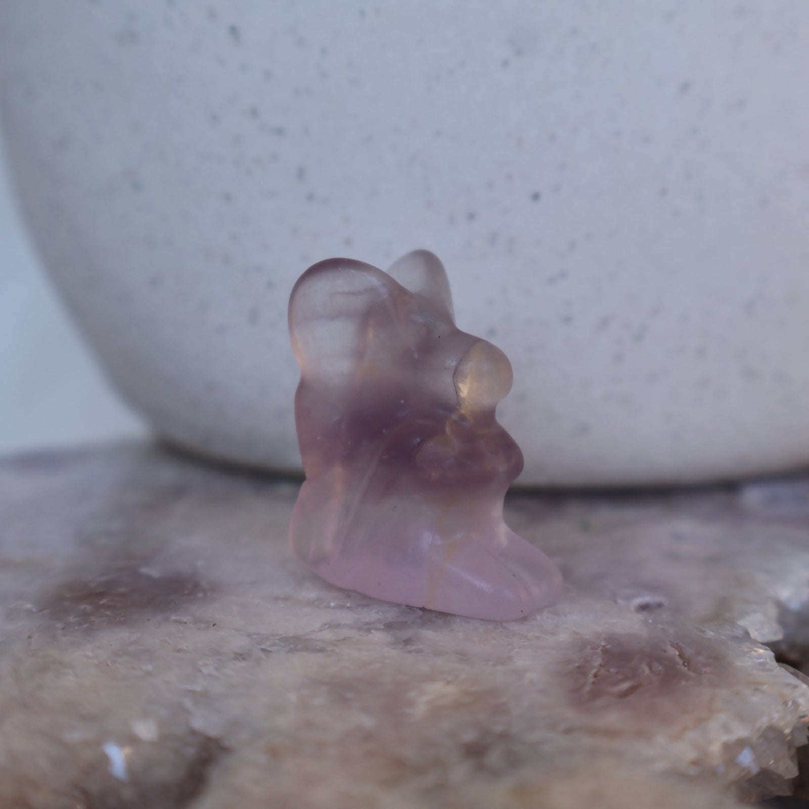 purple fluorite mini fairy carving natural crystal