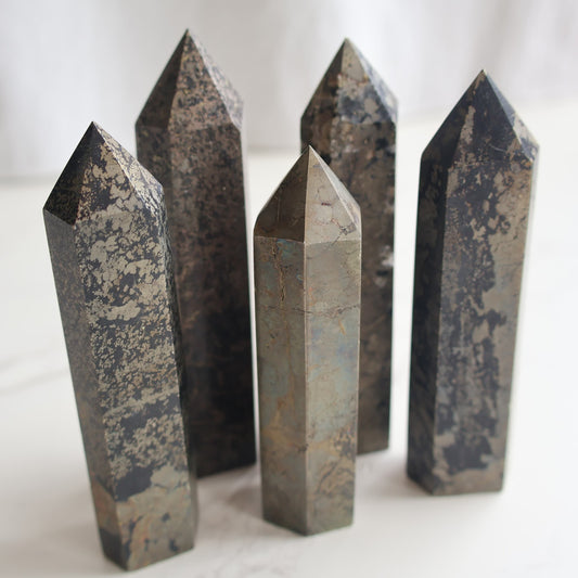 large pyrite crystal generator polished point golden pyrite crystal generator