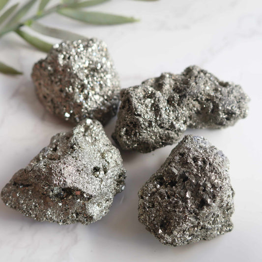 large pyrite rough chunks natural metallic crystal gold tone raw stone cluster