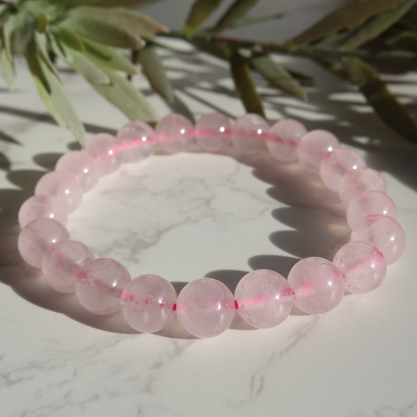 natural rose quartz bead bracelet 8mm