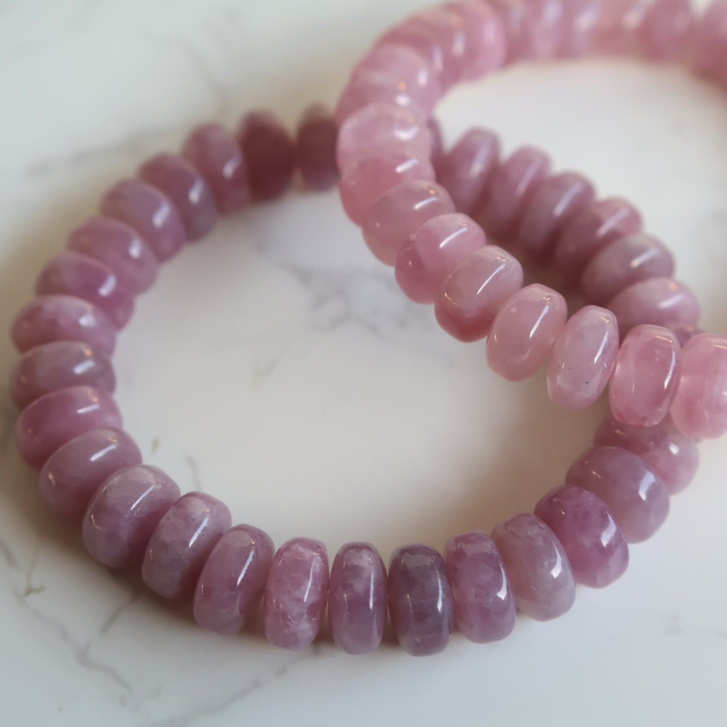 madagascar rose quartz oval bead bracelet deep pink lilac crystal bracelet 8mm