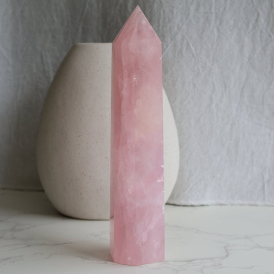 large rose quartz generator crystal for love and calm