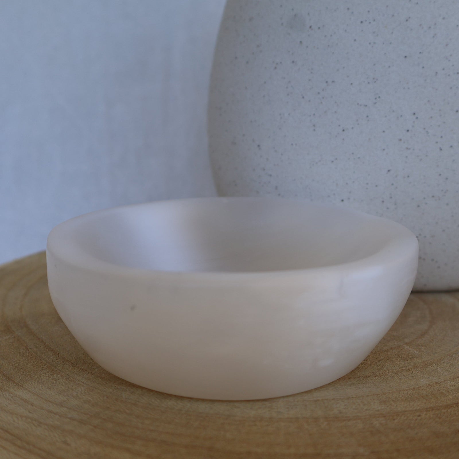 luminous satin spar 10cm bowl for cleansing crystals and accessories