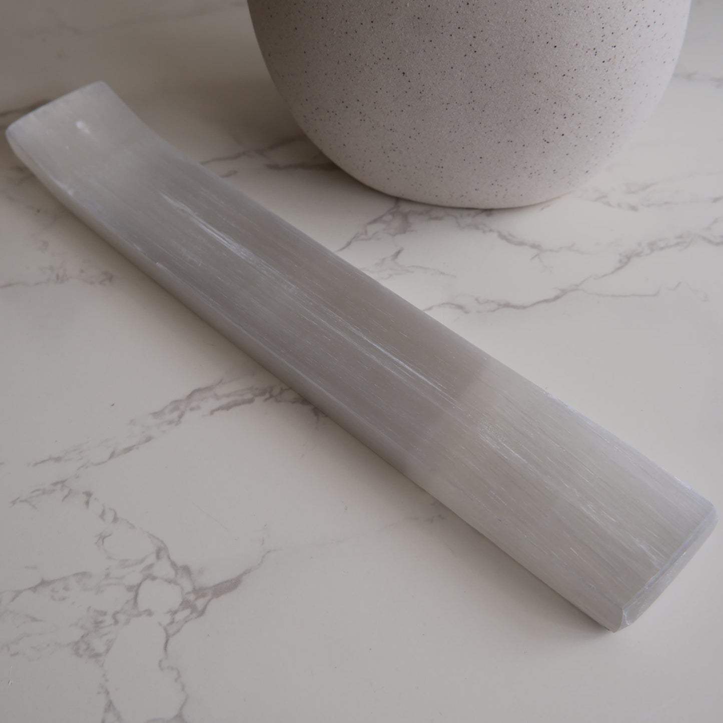 satin spar incense holder 24cm gypsum commonly called selenite intuitively chosen stonewild australia