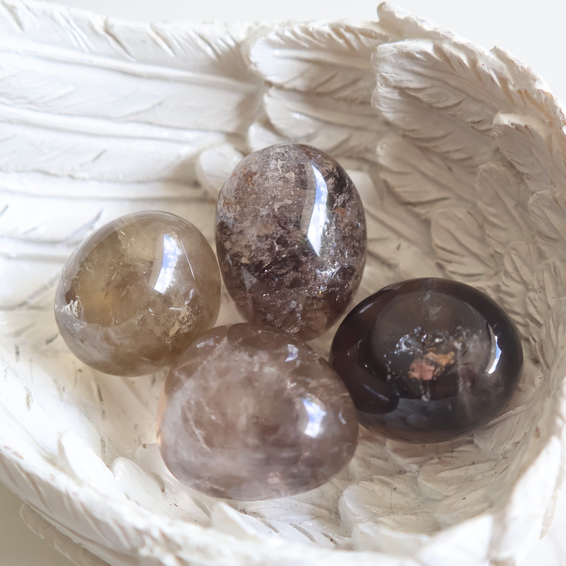 dark smoky quartz tumble stone