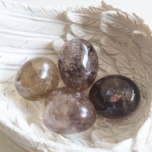 dark smoky quartz tumble stone