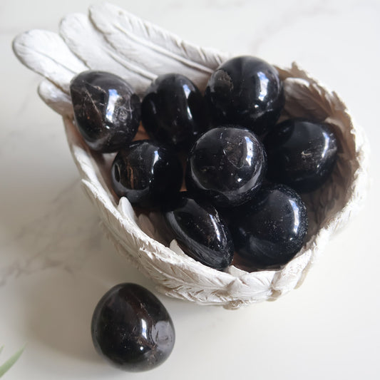 dark smoky quartz tumble stone