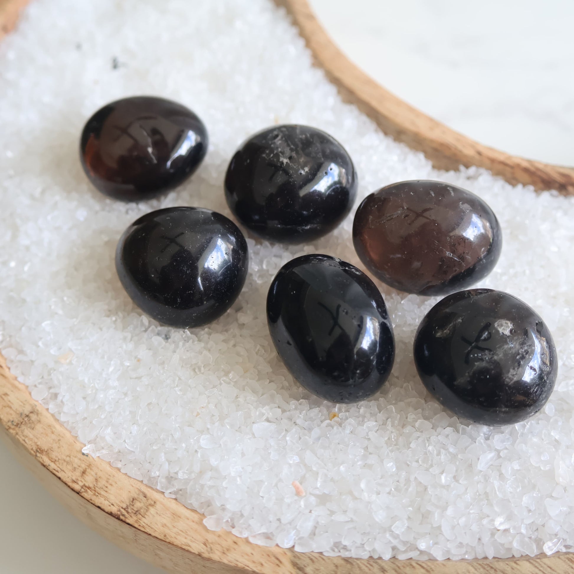 dark smoky quartz tumble stone