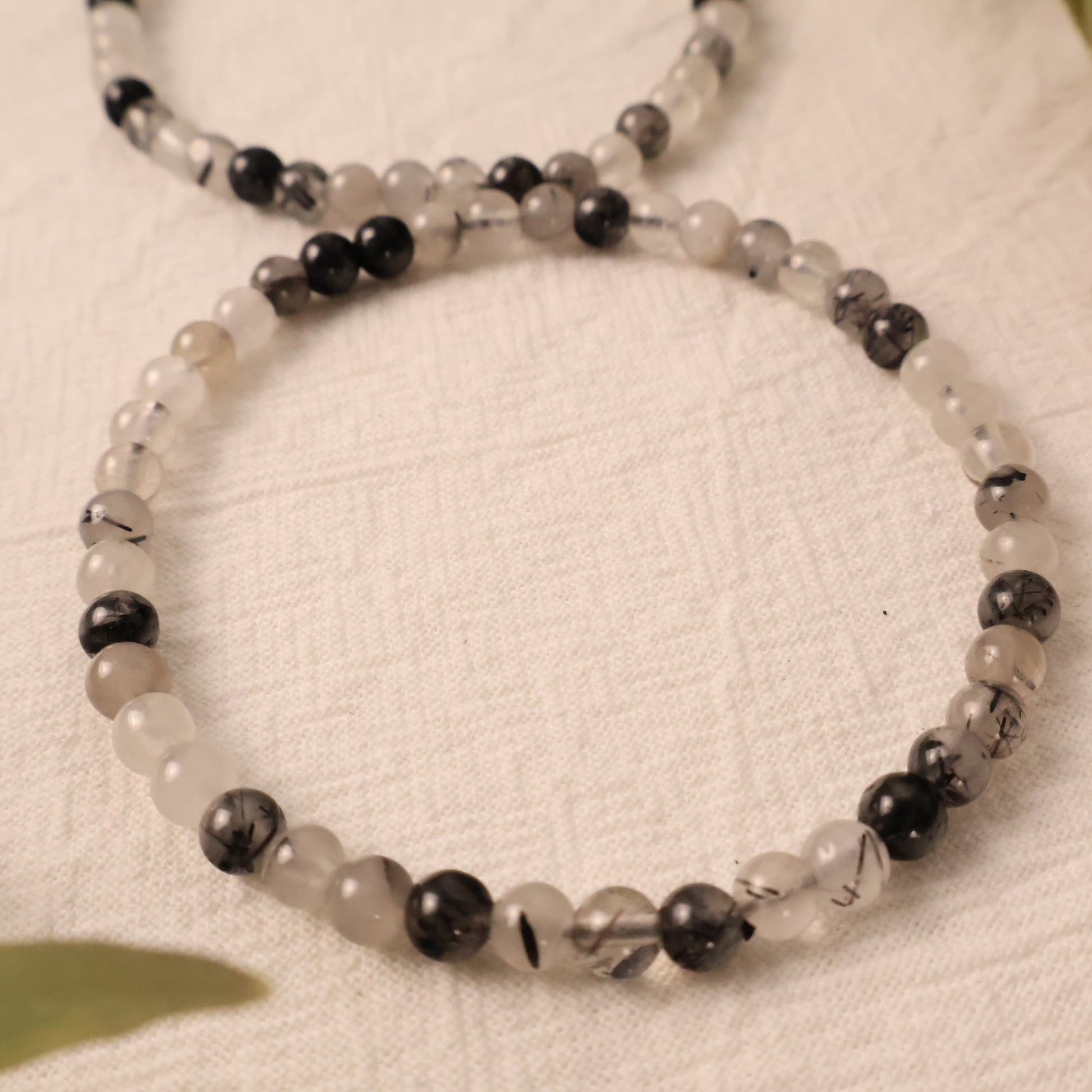 tourmanilated quartz natural crystal healing bracelet