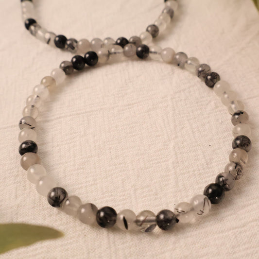 tourmanilated quartz natural crystal healing bracelet