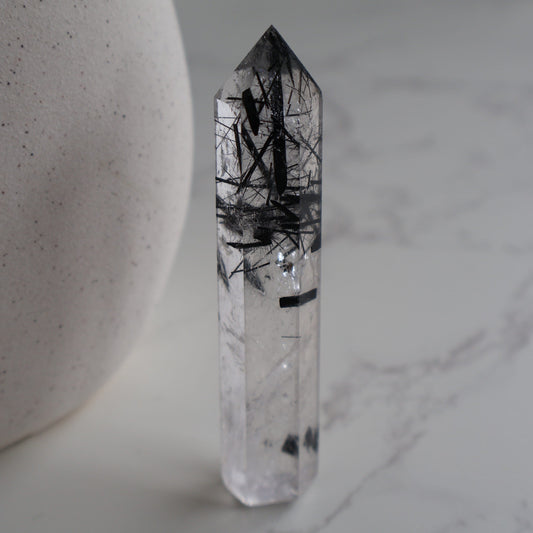 tourmalinated quartz crystal generator protection stone
