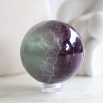 fluorite sphere green purple banded crystal australia