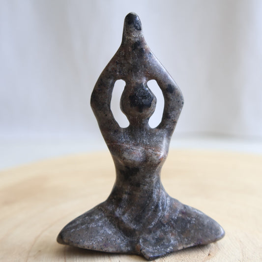 yoga lady crystal carving 7.5cm yooperlite meditation statue stonewild australia
